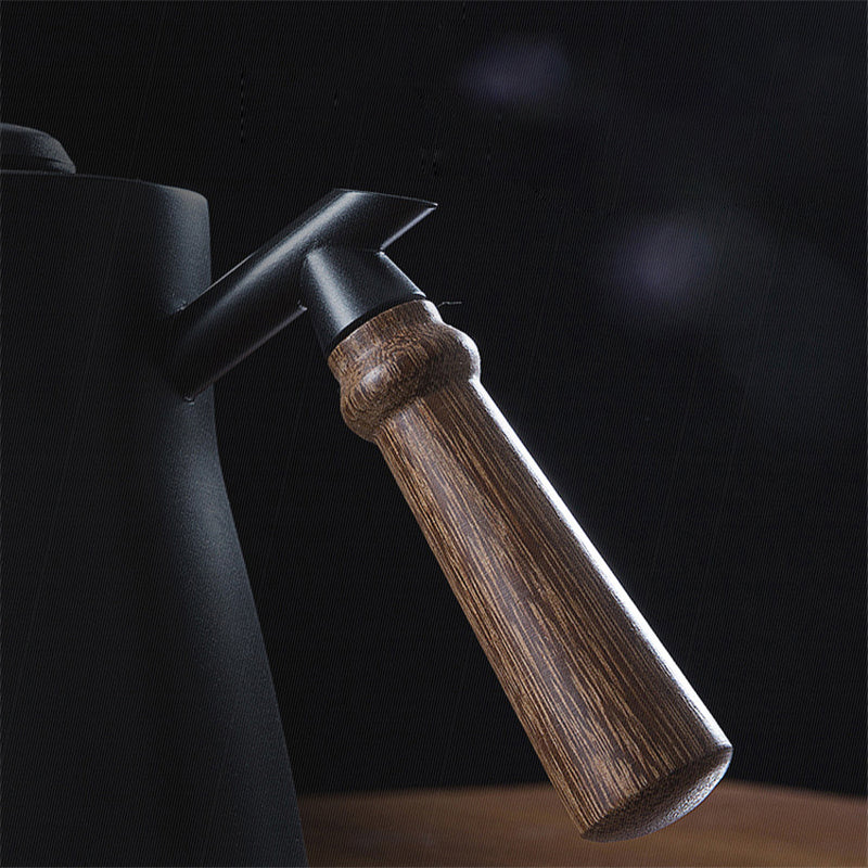 Precision pouring with Gooseneck Nozzle Design. 550ml capacity for versatile use at home, office, restaurants, and cafes. Comfortable handle for safe grip. Premium stainless steel construction ensures durability, rust resistance, and easy cleaning. Elegant matte black finish with a convenient air vent on the lid. Portable and space-saving design.