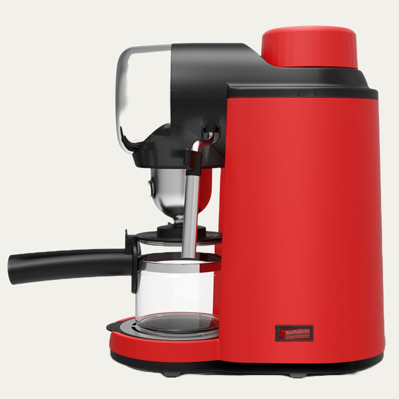 Experience the perfect blend of Italian style and modern functionality with our semi-automatic coffee machine. Utilizing pump pressure, it's designed for 5 cups or less, featuring a sleek stainless steel body in an elegant red color. Rated at 220V/50HZ/800W, this high-pressure coffee marvel holds 0.24L of liquid gold. The package includes the coffee machine, an informative instruction manual, and a stylish glass cup to enhance your brewing experience.